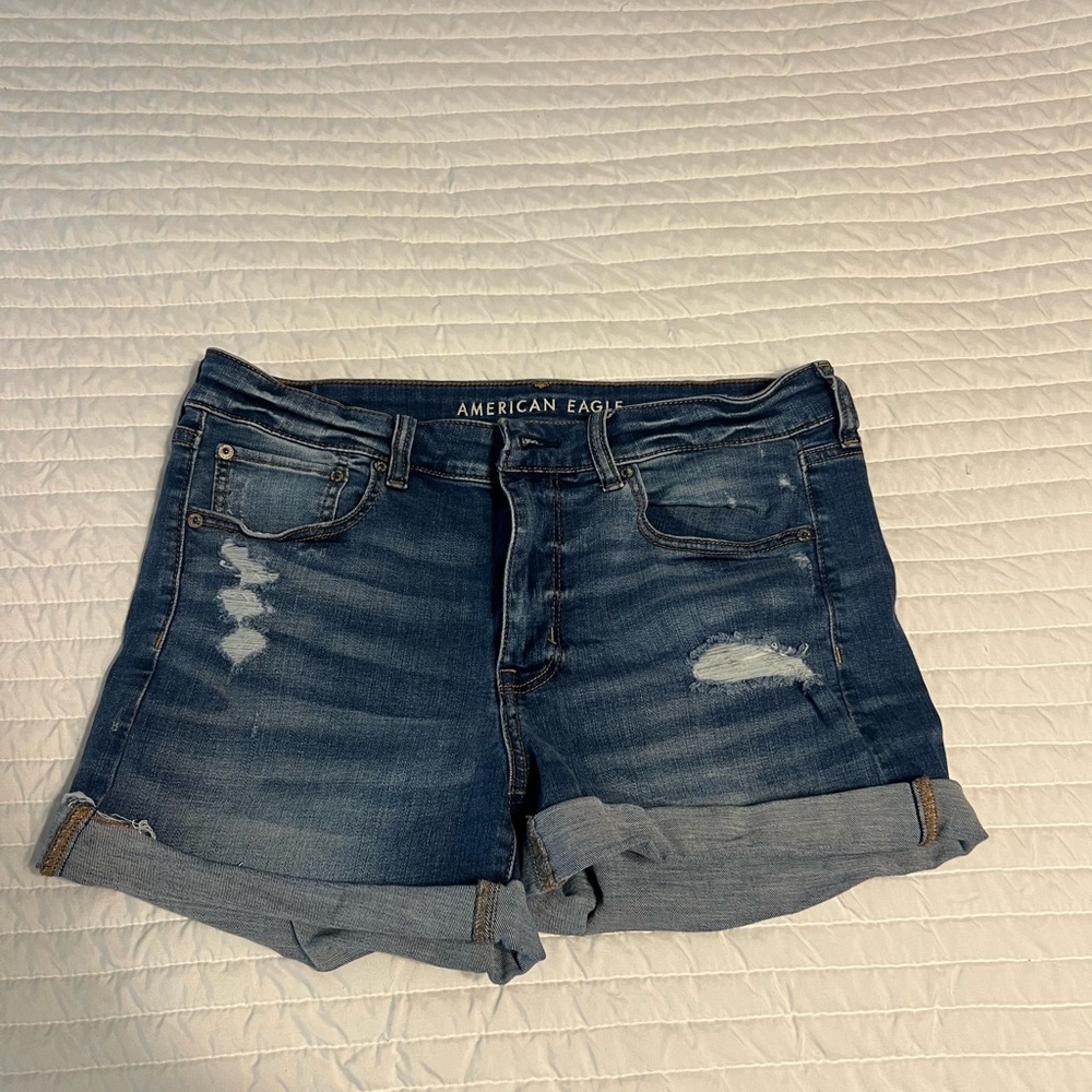 American Eagle Outfitters Distressed Blue Jean Shorts